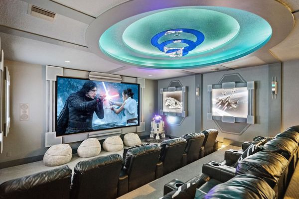 Experience movies like never before. This space transports you into another world with even a droid companion make it a truly out-of-this-world movie night.