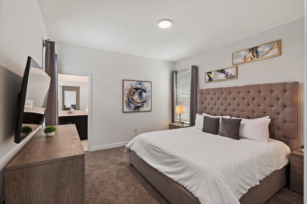 Master King Bedroom 1 Downstairs Attached Bathroom 50" Smart TV