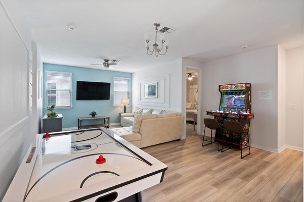 Loft Game Area Air Hockey/ Video Arcade