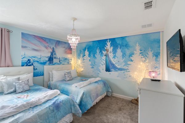 Two Doubles Bedroom 7 Upstairs 32" Roku TV Frozen Theme