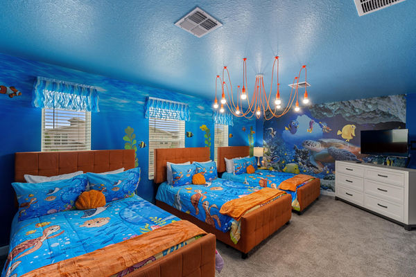 Three Doubles Bedroom 9 Upstairs 40" Roku TV Finding Nemo Theme