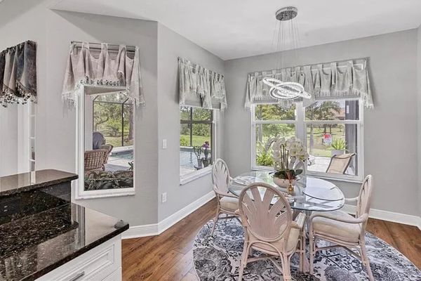 Kitchen nook. Kitchen table seats 4