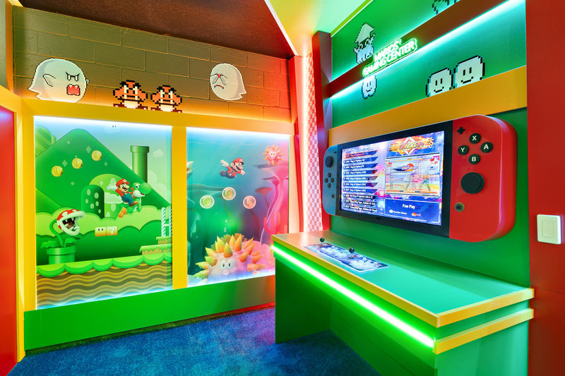 Game Room 50" Roku TV Pool Table 2/42" TVS With 2 Game Controls 2 Video Arcades Billards Ball Game
