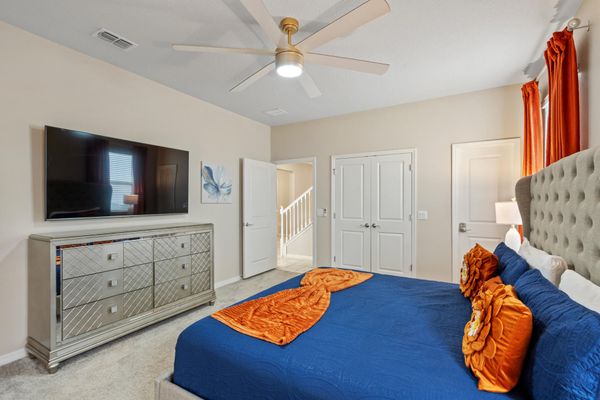 Master King Bedroom 1 Downstairs Attached Bathroom 65" Smart TV