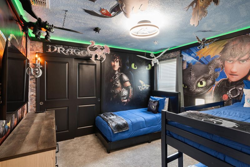 Twin/Twin Bunk + Twin Bedroom 8 Upstairs 50" Roku TV Shared Bathroom How to Train Your Dragon