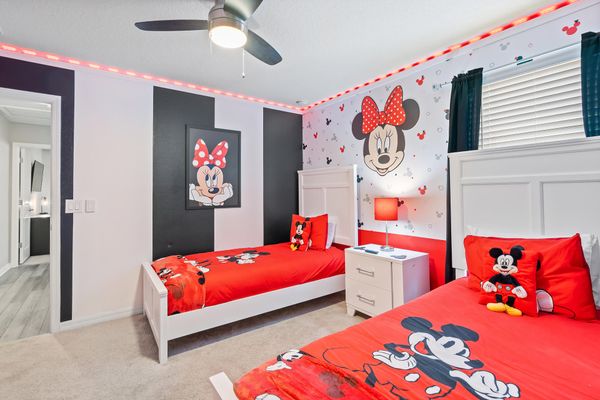 Two Twins Bedroom 8 Upstairs 43" Roku TV Mickey Theme