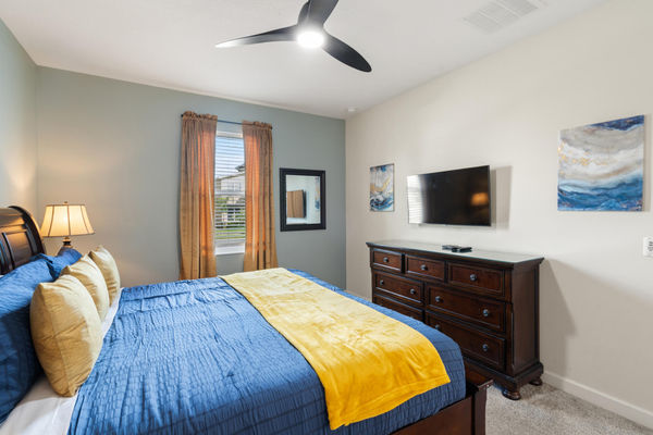 King Suite Bedroom 2 Downstairs Attached Bathroom 
43" Smart TV