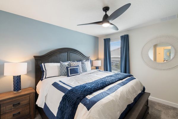 King Suite Bedroom 6 Upstairs Attached Bathroom 43" Smart TV