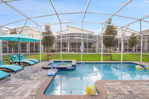 Patio Pool Spa Lounging Pool Faces West