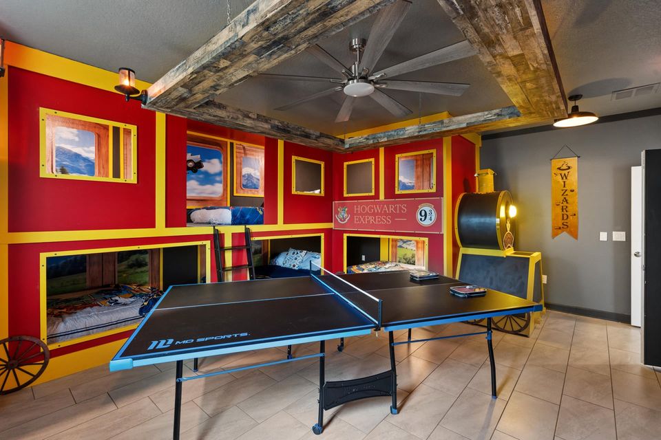 Game Room/Bedroom 8
Three Double/Double Bunks 
65" Roku TV
Two 32" Roku TVs with Game Consoles
Ping Pong Table