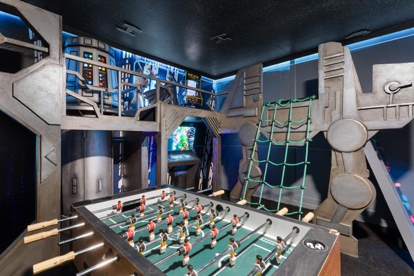 2/43" Roku TVs with Game Consoles Pool Table FoosBall Climbing Equipment Star Wars Theme