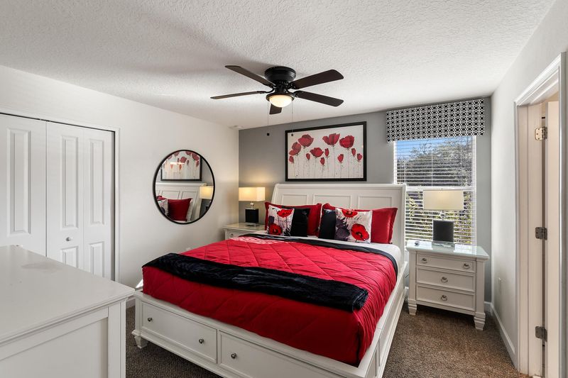 King Bedroom 5 Upstairs Shared Bathroom 50" Roku TV