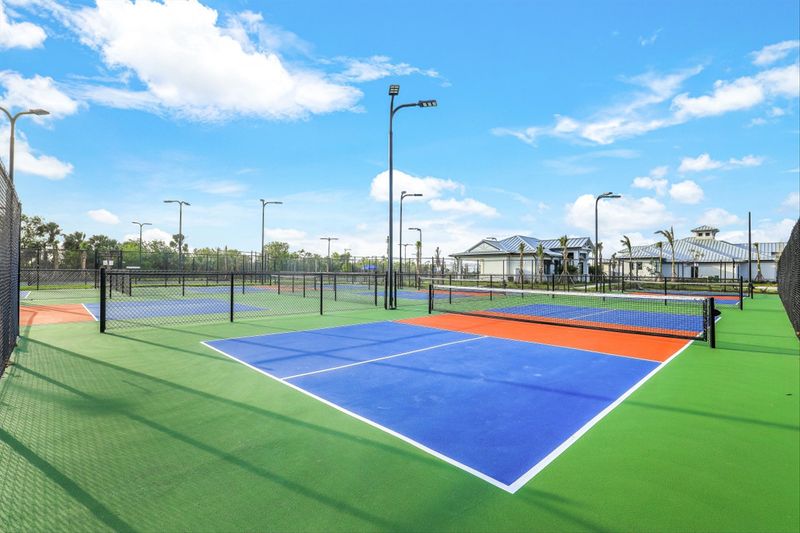 Lighted pickleball courts