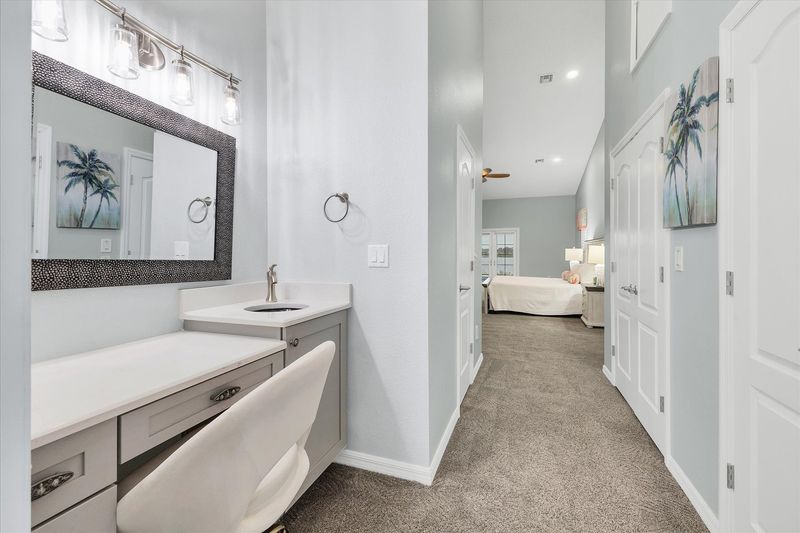 Extra vanity area with sink