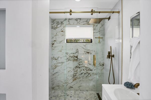 King suite attached bathroom with walk-in shower