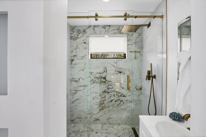 King suite attached bathroom with walk-in shower