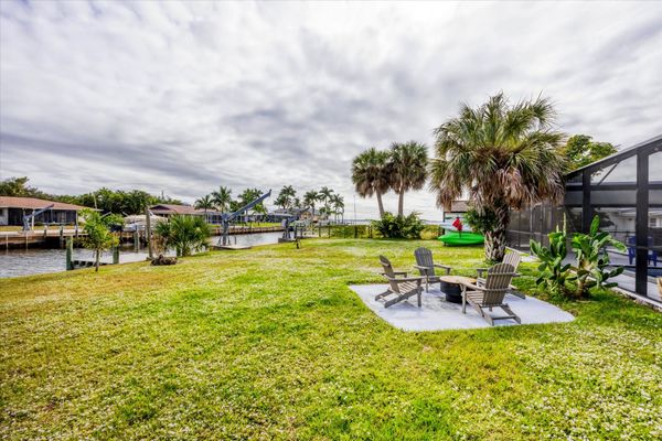 Fire pit area overlooking the water