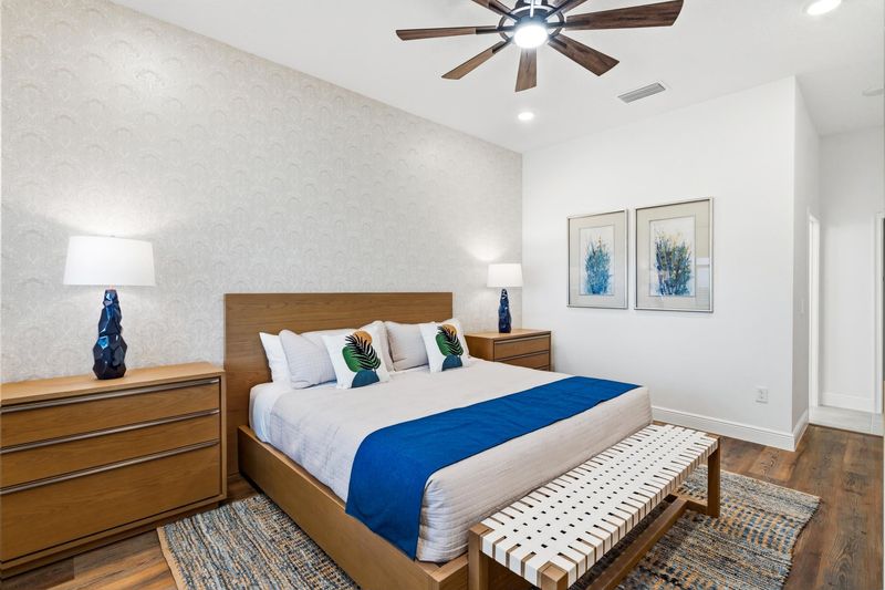 Master King Bedroom 1, Downstairs, Attached Bathroom 
65" Smart TV