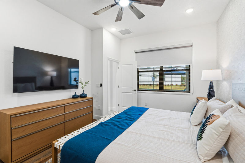Master King Bedroom 1, Downstairs, Attached Bathroom 
65" Smart TV