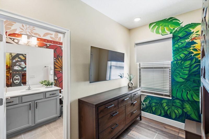 Double/Double Bunk Suite Bedroom 4 Upstairs
 Attached Shower 55" Smart TV - Lion King Theme
