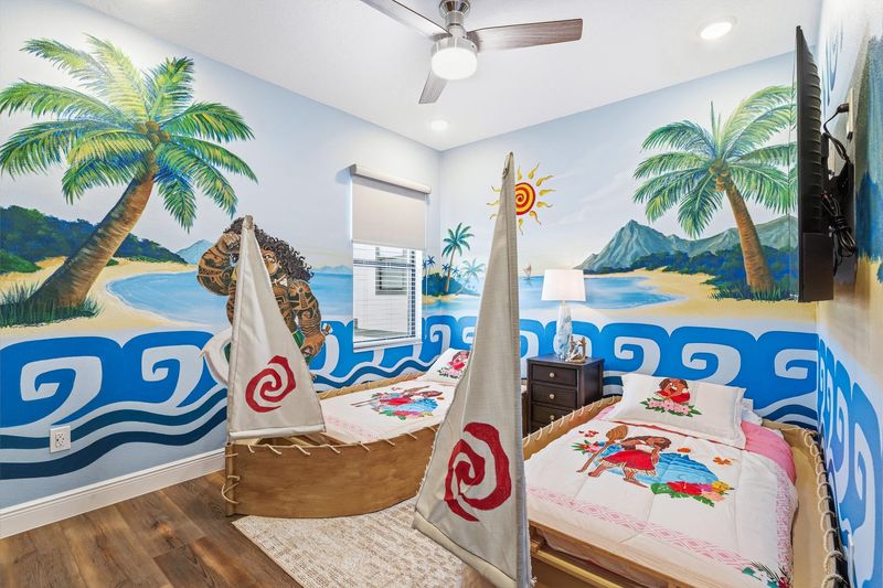 Two Twins Suite Bedroom 5 Upstairs Attached Bathroom
55" Smart TV - Moana Theme