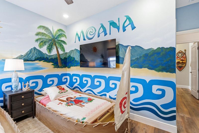 Two Twins Suite Bedroom 5 Upstairs Attached Bathroom
55" Smart TV - Moana Theme