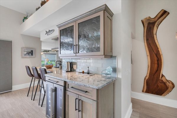 Coffee bar with wine cooler