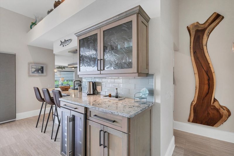 Coffee bar with wine cooler