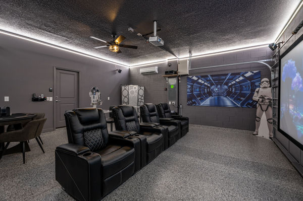 Theater Room 120" Projection Screen, Sound System, PS5, Has AC
