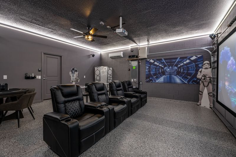 Theater Room 120" Projection Screen, Sound System, PS5, Has AC