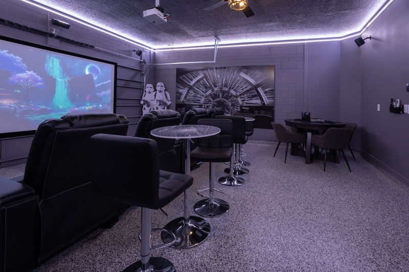 Theater Room 120" Projection Screen, Sound System, PS5, Has AC