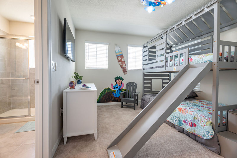 Twin/Twin Bunk + Twin Trundle Suite Bedroom 5 Upstairs
Attached Bathroom, 43" Smart TV