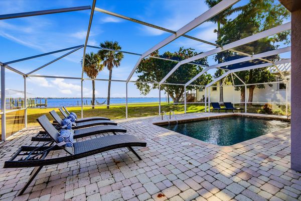 Sparkling pool overlooking the Peace River.  Pool size 11' x 22'