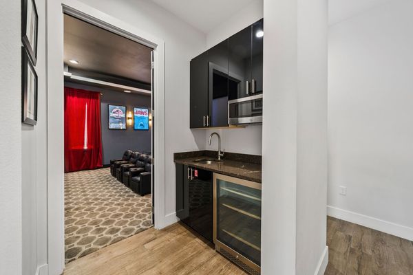 Snacks are only steps away with the theater's wet bar