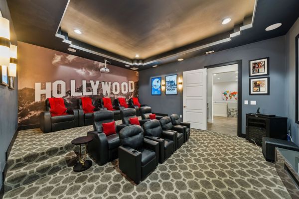 Relax in one of 12 leather recliners in the movie theater