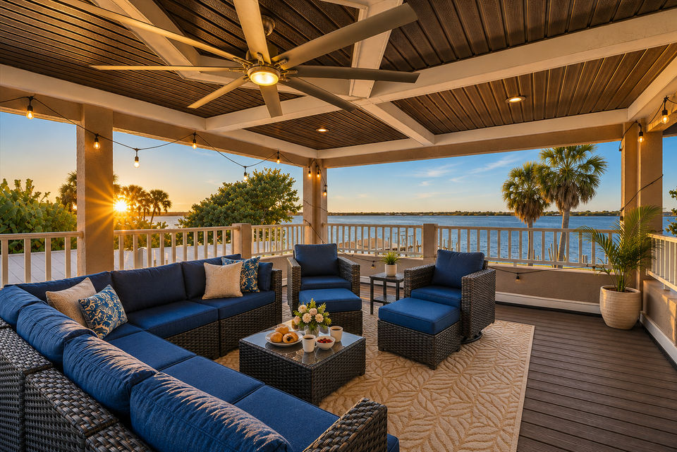 Fantastic balcony area overlooking the Peace River