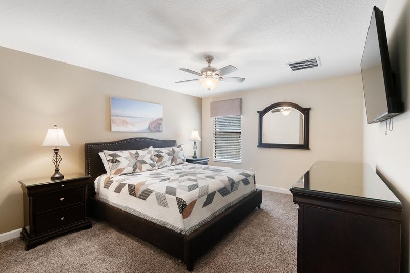 Master King Bedroom 1 Upstairs 50" Smart TV Attached Bathroom