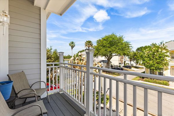 Relax and unwind on this cozy balcony