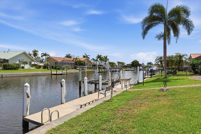 Don't forget the boat! Great fishing area. Dock size: 7' x 45' with power, water and fish cleaning station (Boat lift is not for guest use)