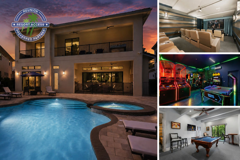 Welcome to Enchanted Estate at Reunion, a 9-bedroom villa with a private pool, theater, gameroom, and custom kids bedrooms | Photos Taken: August 2026