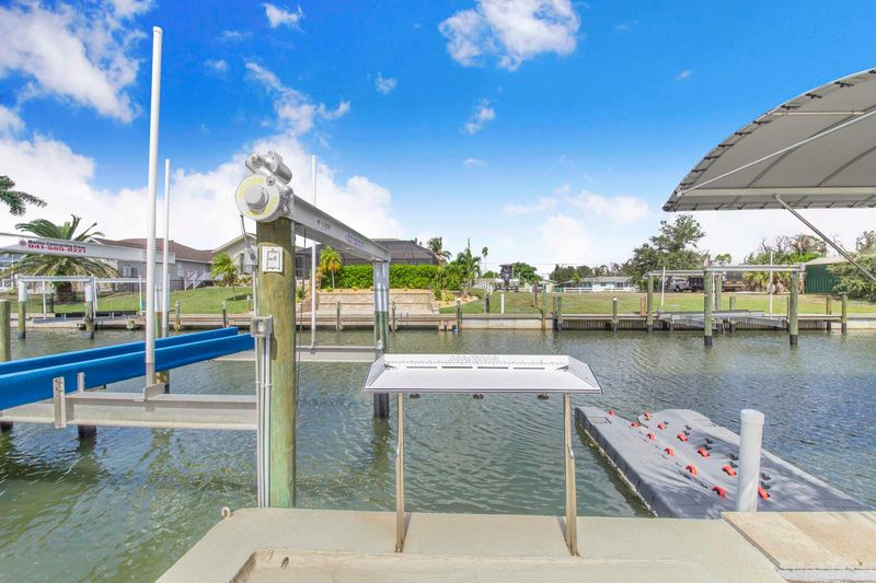 Two large docks. Docks include BBQ grill and fish cleaning station. Dock 1: 22' x 6'. Dock 2: 47' x 4' (boat lift not for use)