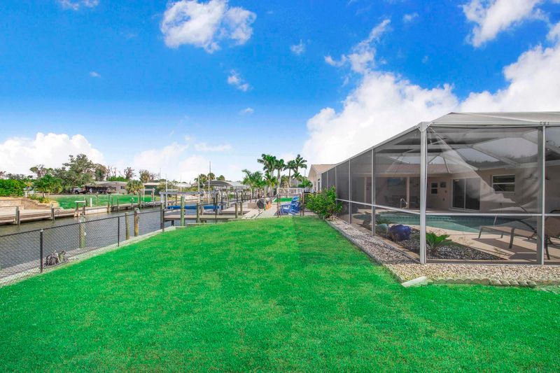 Fenced backyard