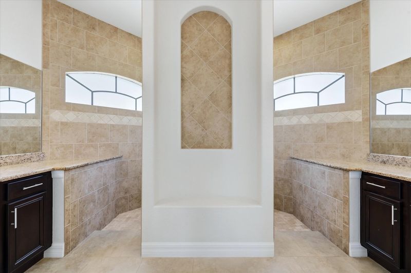 Large walk-in shower in primary