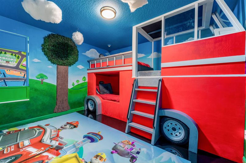 Twin/Twin Bunk Bedroom 7 Upstairs 42" Roku TV
Paw Patrol Theme
