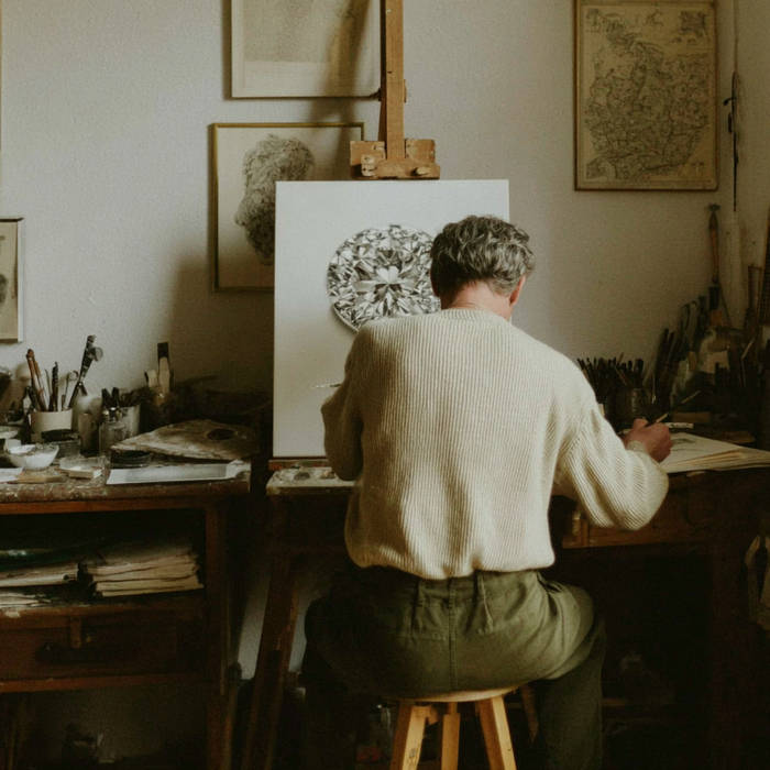 An_artist_painting_a_picture_of_an_engagement_ring