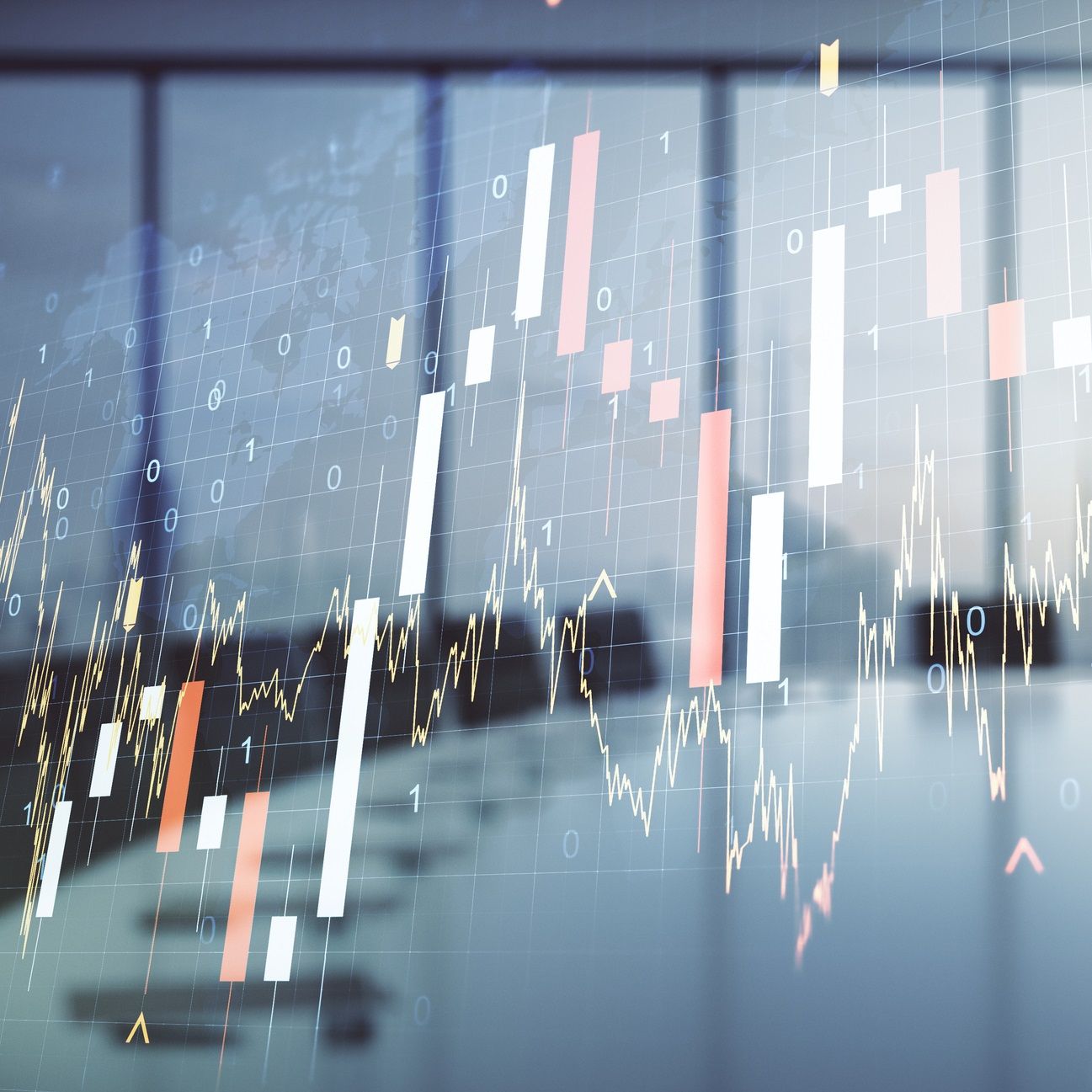 Image of blurred table with overlaid graph