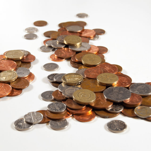 Map of the UK in coins