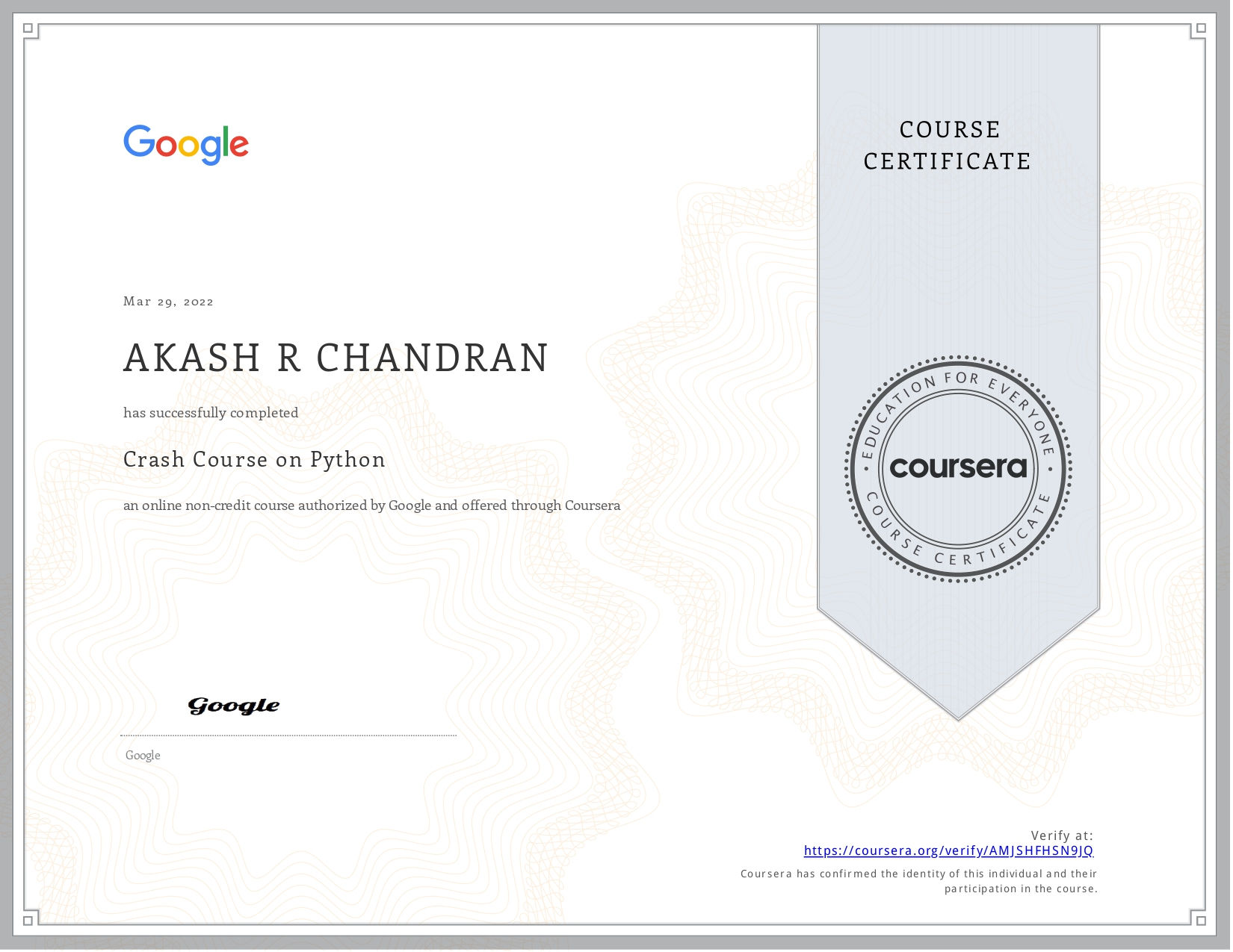 Crash Course on Python