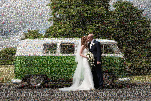 Unique photo mosaic of the background only