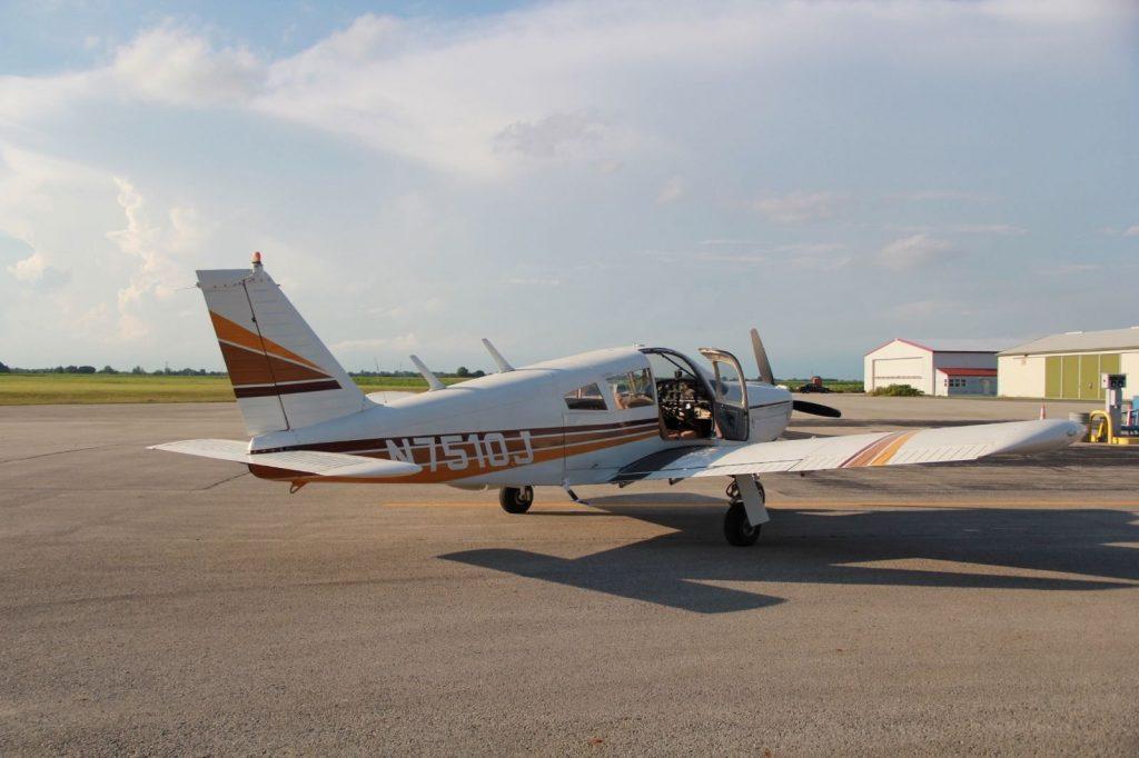 hangared 1968 Piper Arrow aircraft
